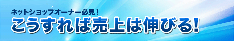 ネットショップオーナー必見！こうすれば売上は伸びる!