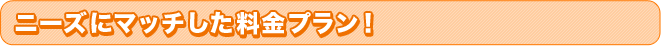 ニーズにマッチした料金プラン